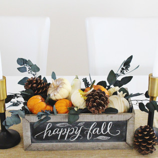 Fall Chalkboard & Gourd Centerpiece Fall Chalkboard & Gourd Centerpiece