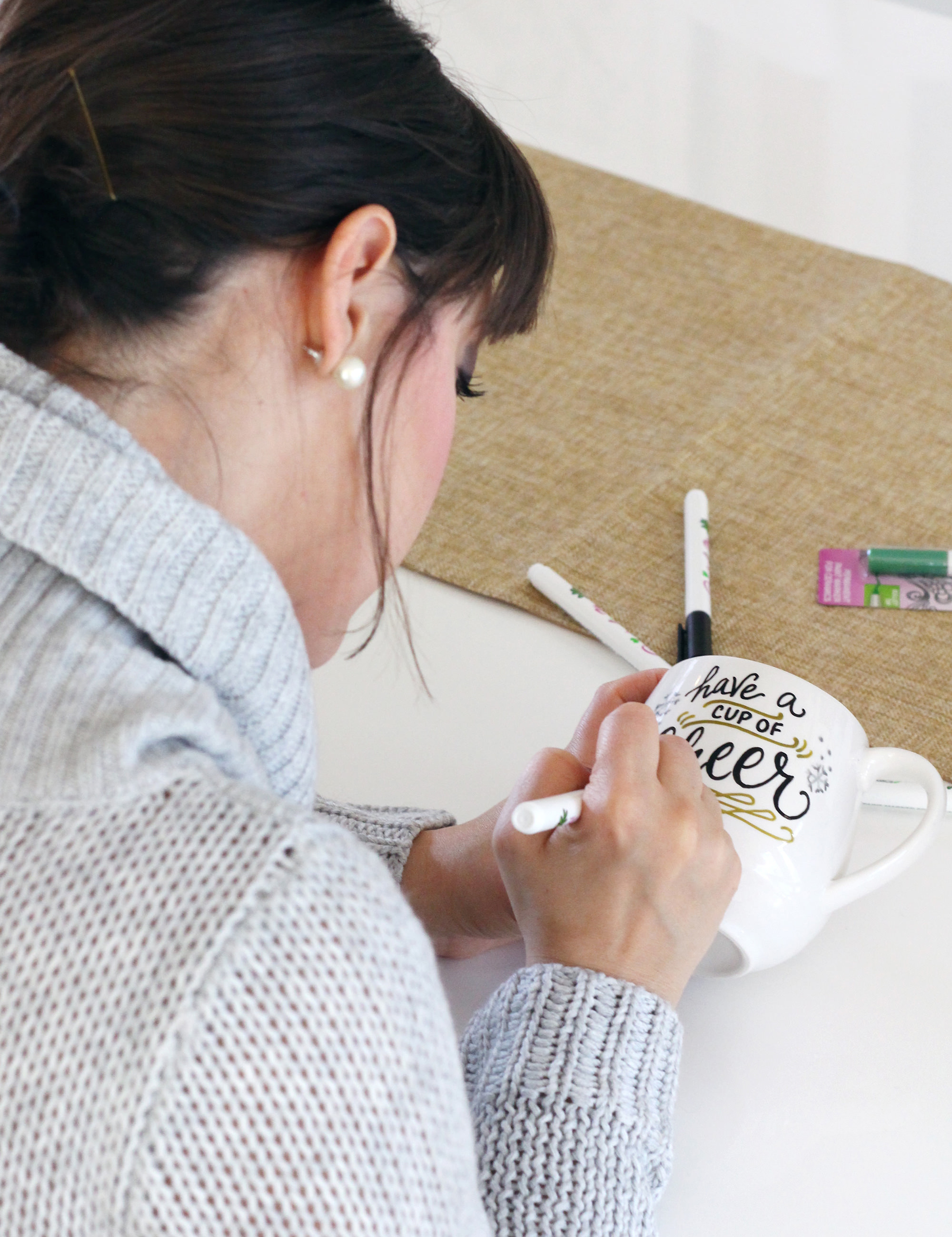 DIY hand lettered mug by Valerie McKeehan