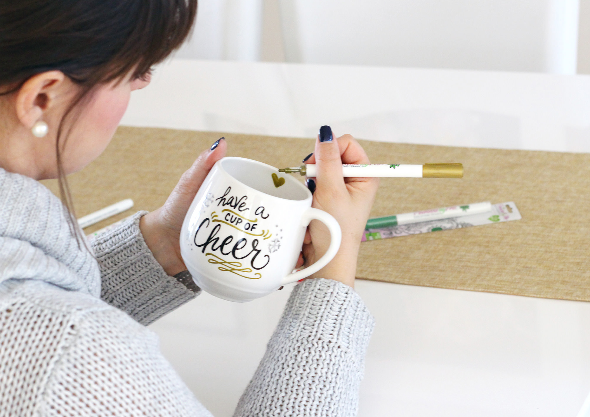 DIY Confetti Painted Heart Mugs - Today's Creative Life