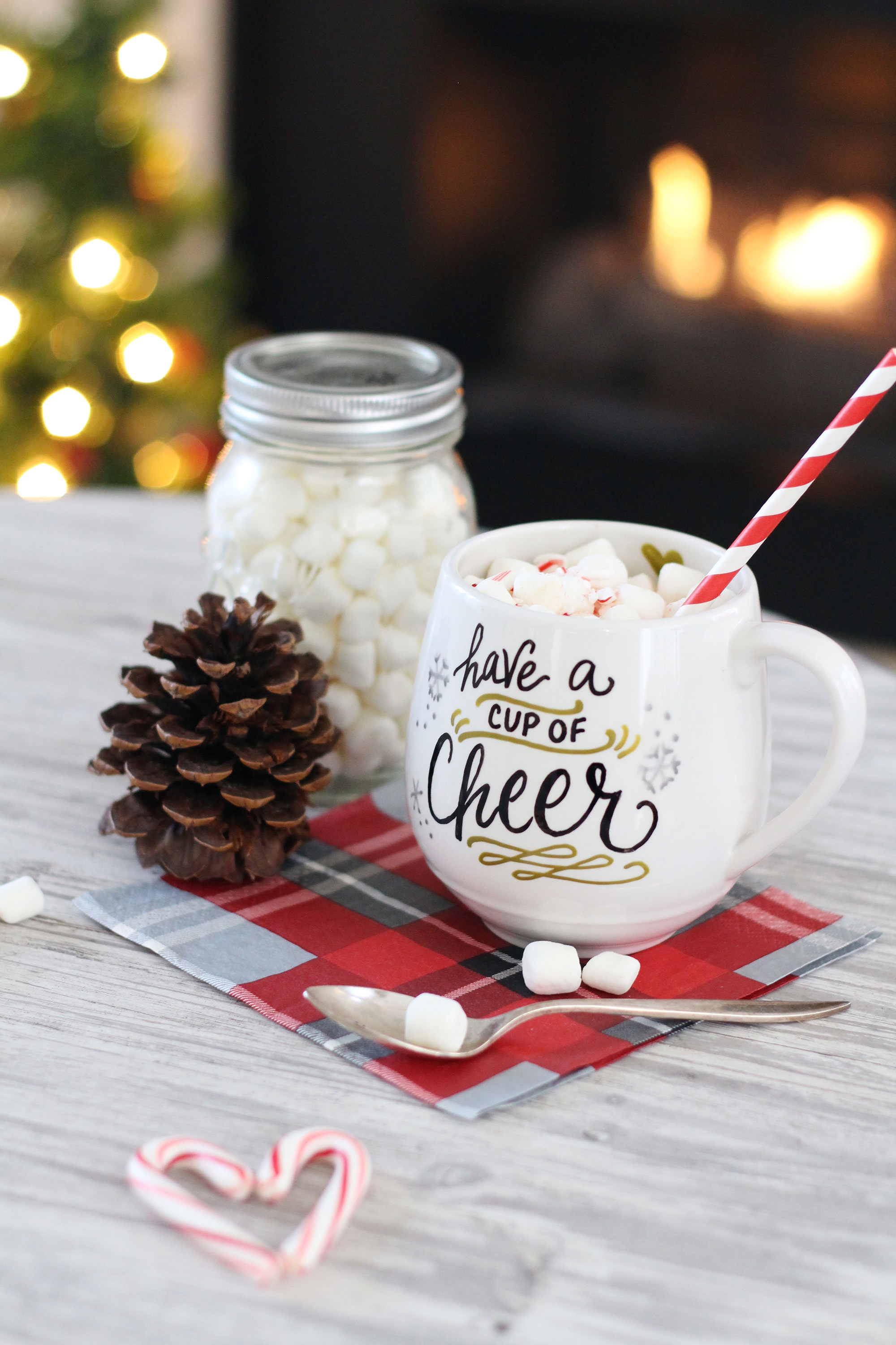 Have a cup of cheer - in a customized, DIY, hand lettered mug!