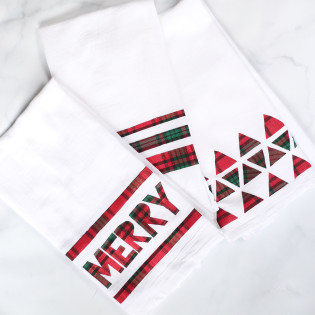 Plaid Tea Towels Gift DIY Plaid Tea Towels Gift DIY
