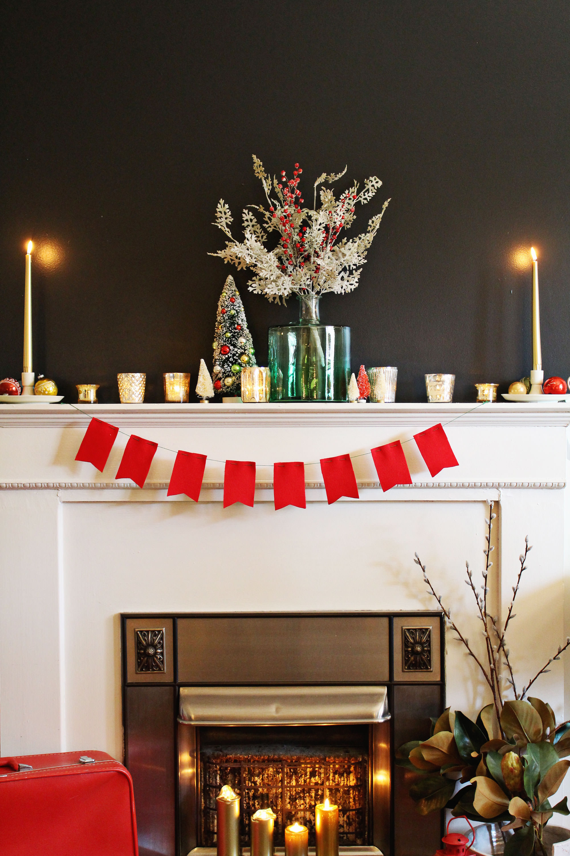 Holiday mantel styling tips from a professional stylist on Lily and Val Living