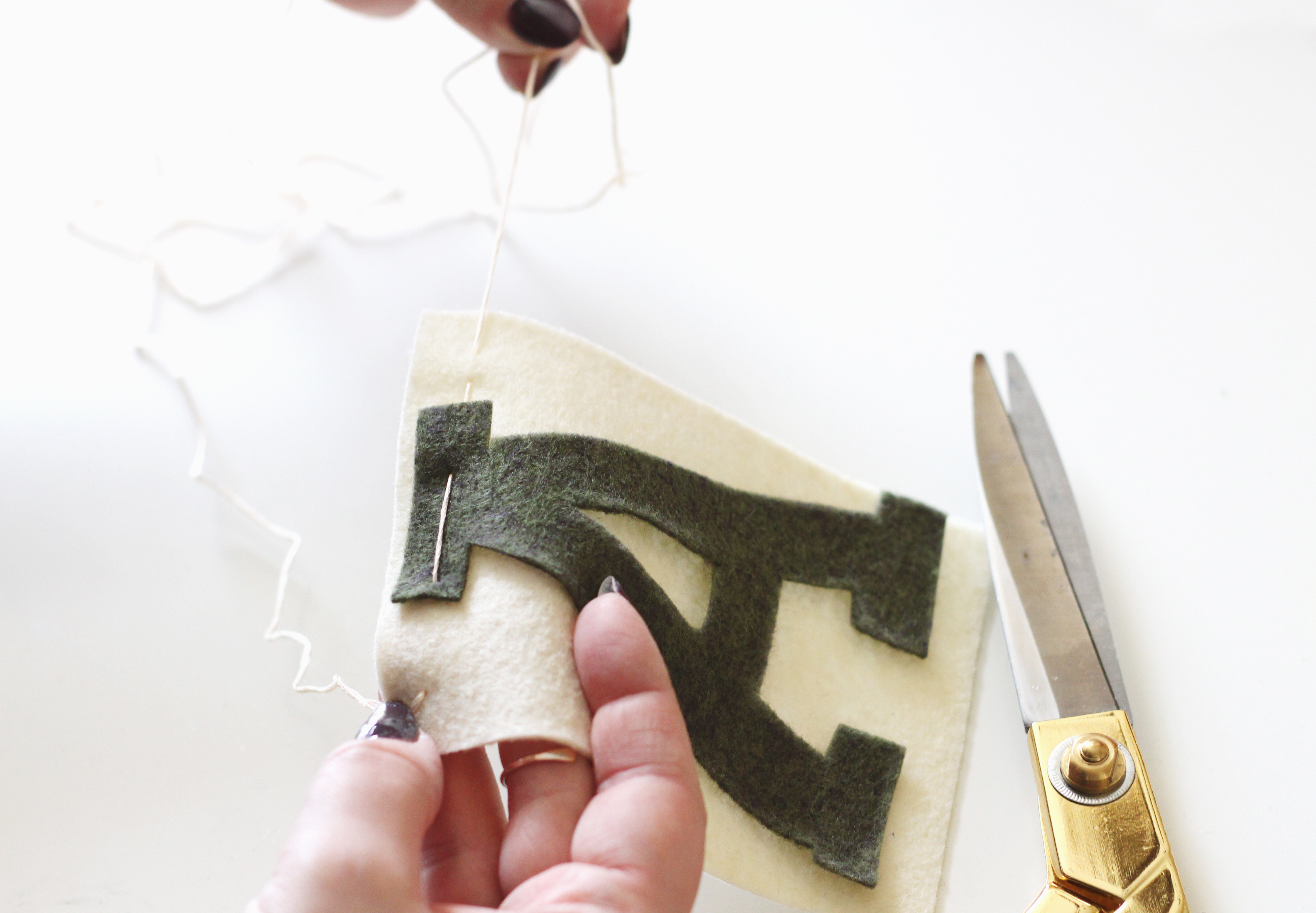How to sew a felt letter banner 