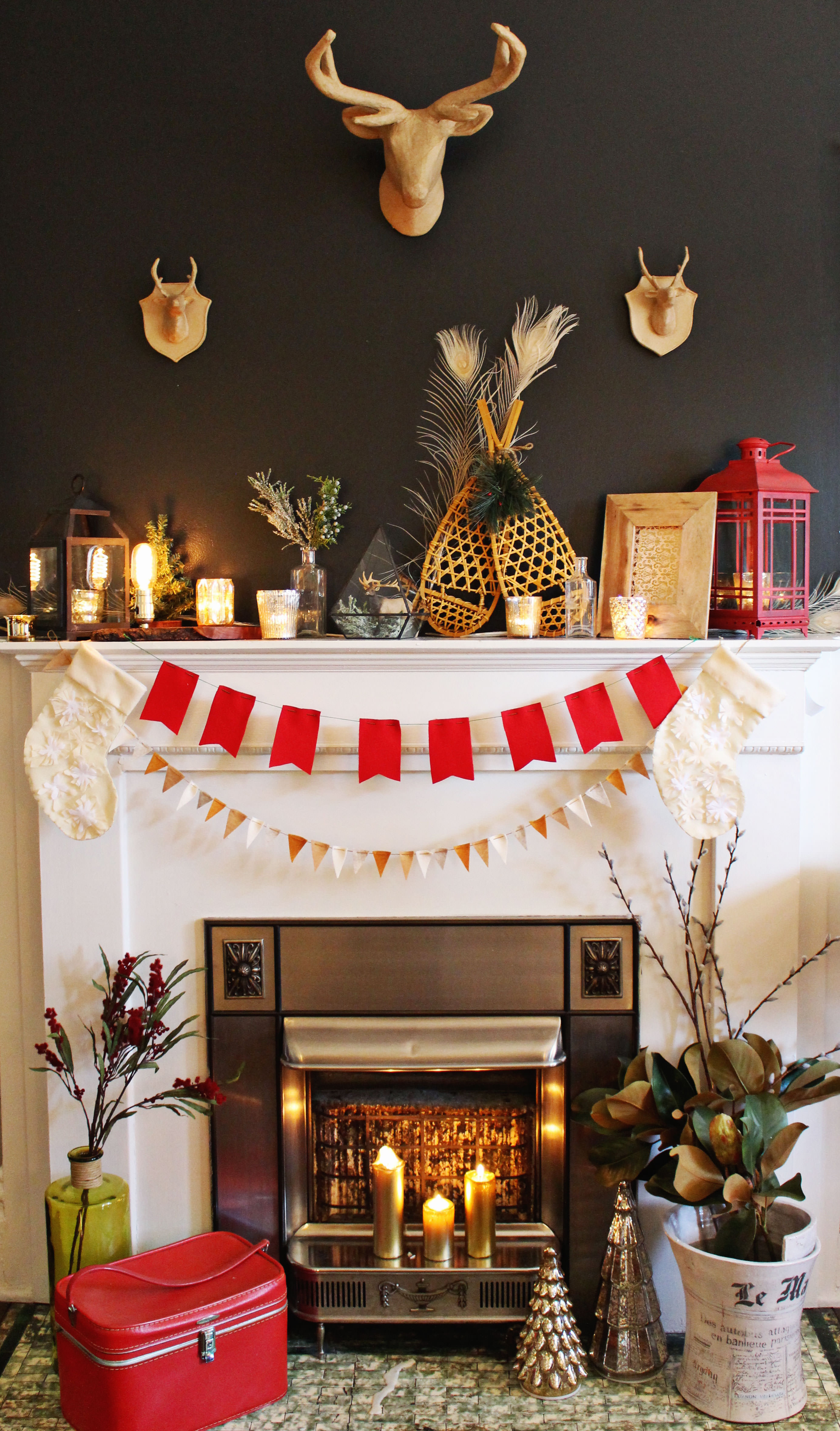 Winter mantel decorating inspiration from a pro stylist on Lily & Val Living