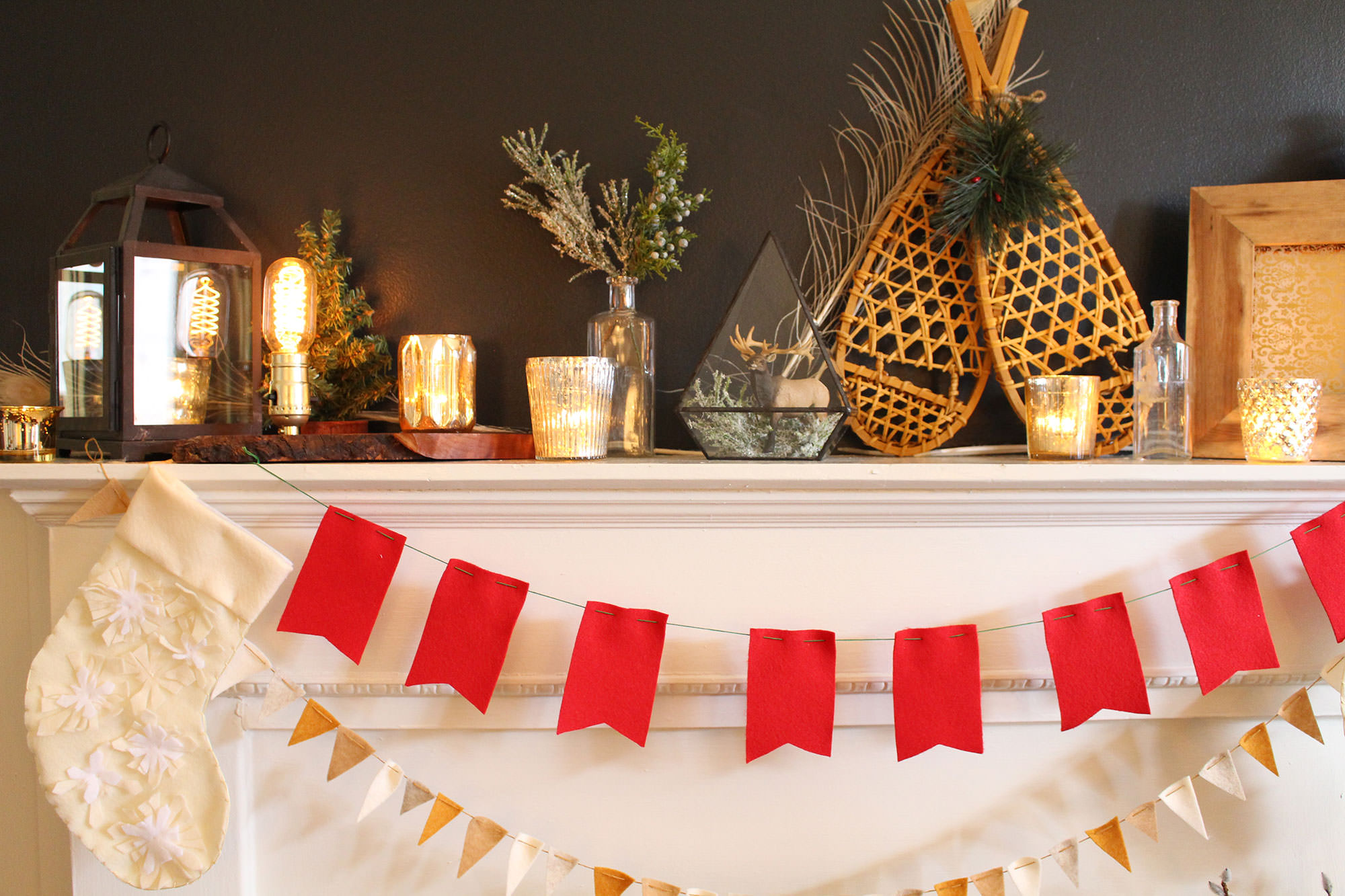 Woodsy-Chic Winter Mantel Styling Inspiration from The Virginia Lynn Co.