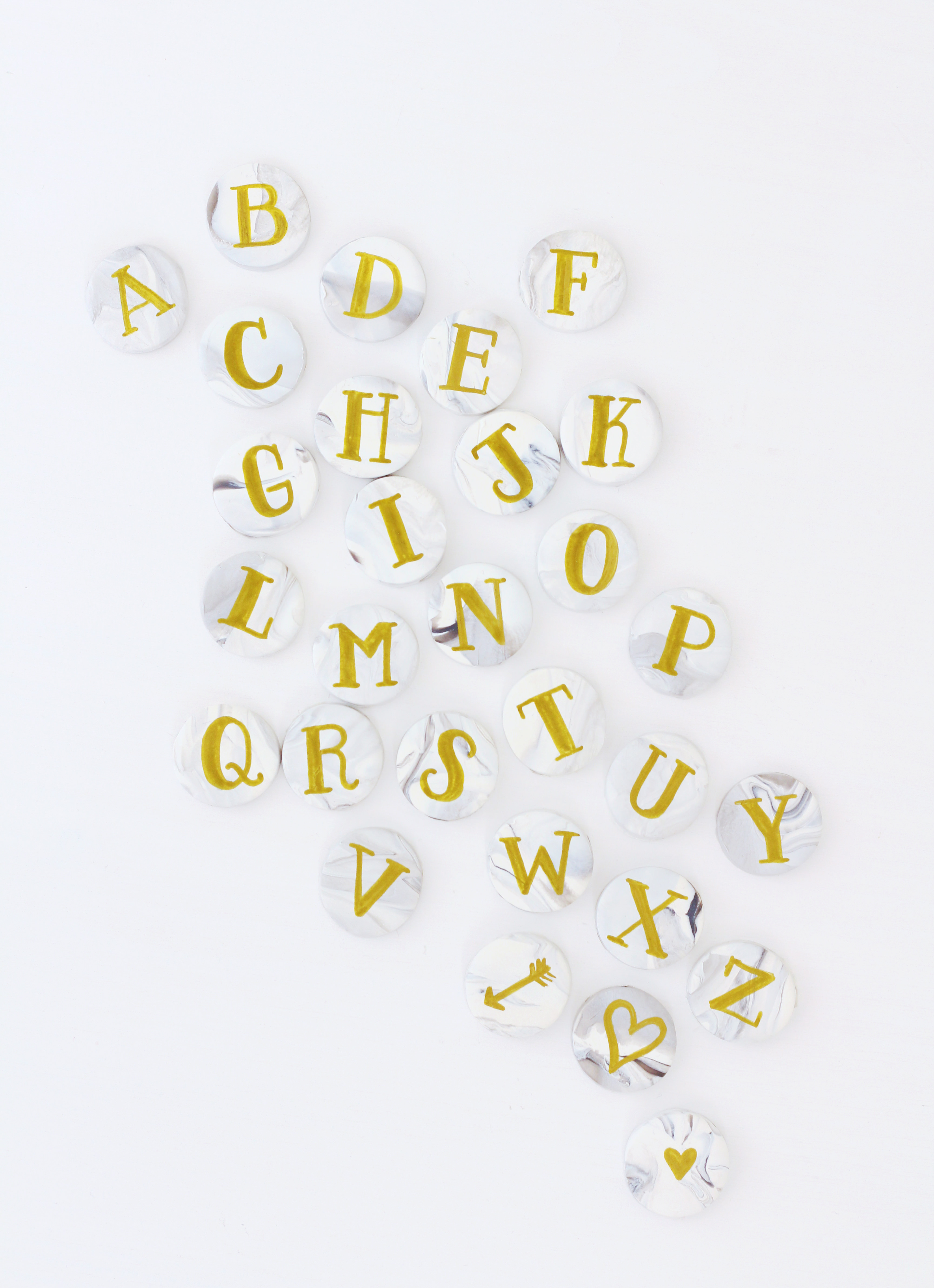 Marble Alphabet Magnets DIY