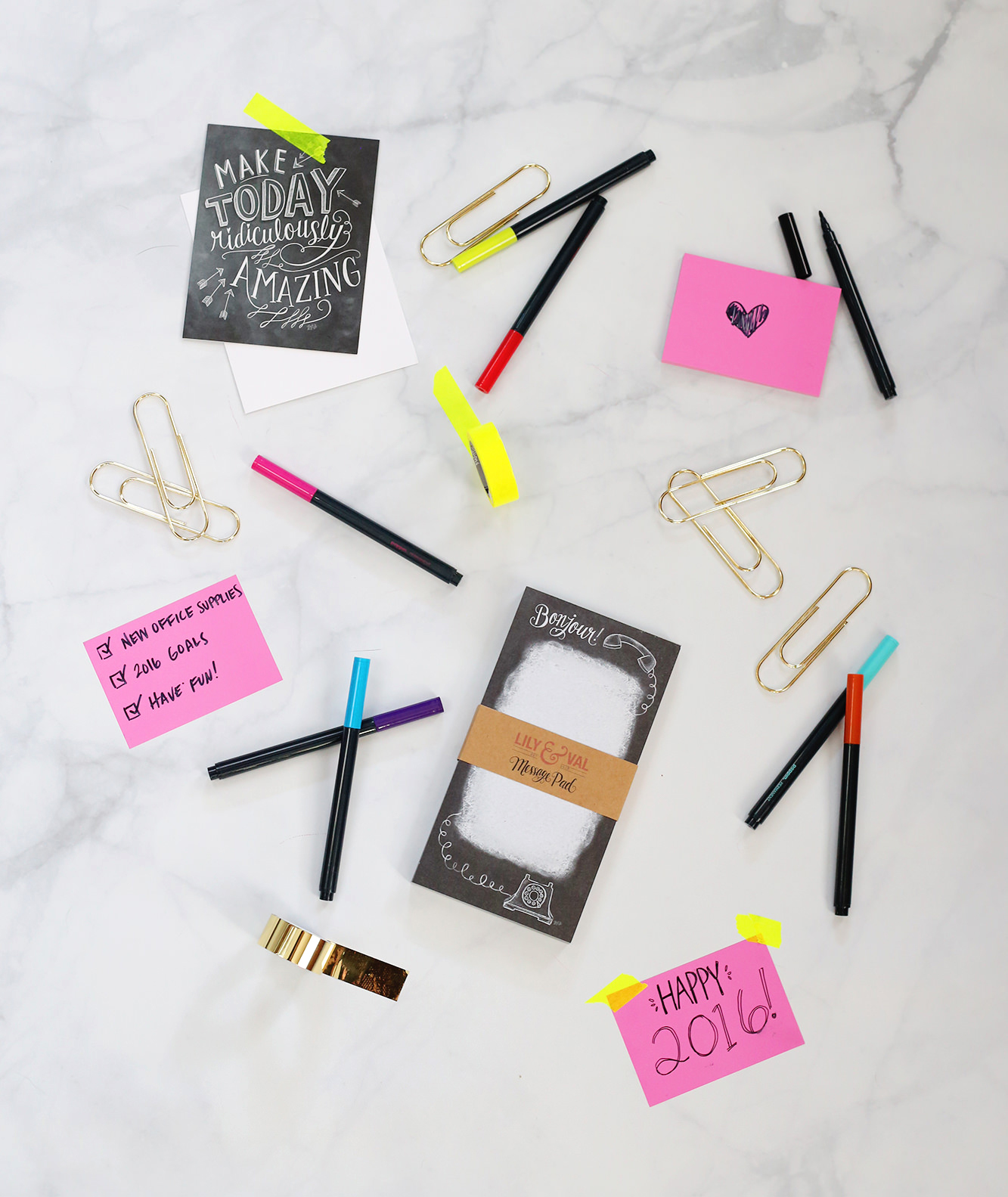 January's Happy Mail is all about the new year and the new office supplies to get you motivated for 2016! Enter to win!