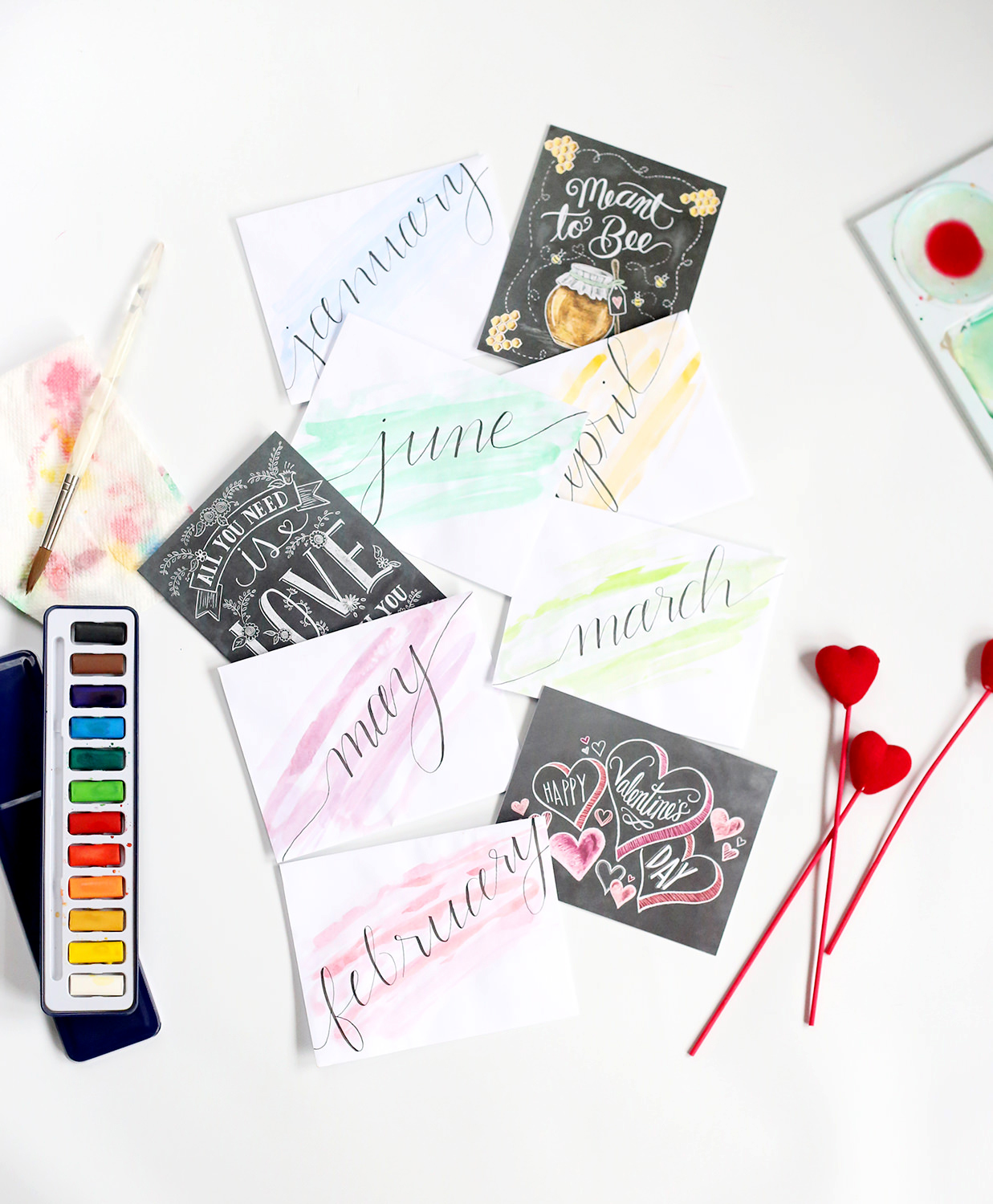 Use Lily & Val Chalk Art Cards to create "A Year of Dates" Valentine's Gift