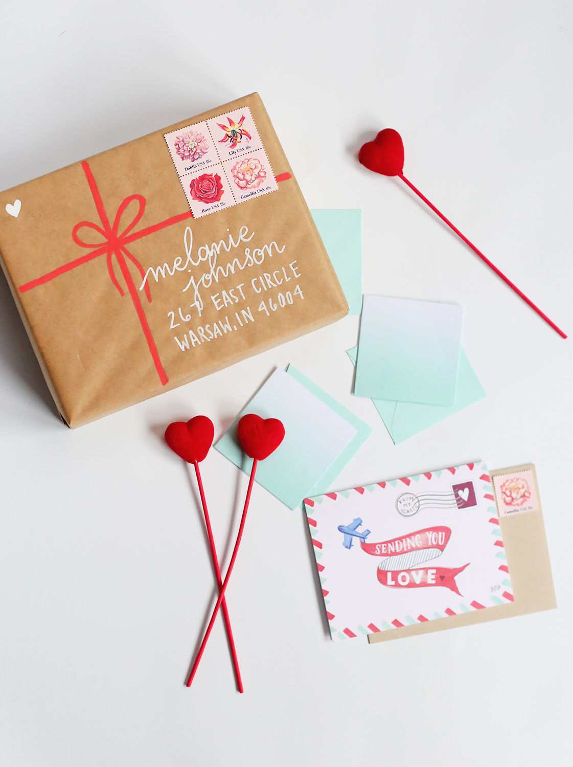 Send some love with our February Happy Mail idea! We're including all the things that make snail mail special! Enter to win this giveaway on Lily & Val Living!