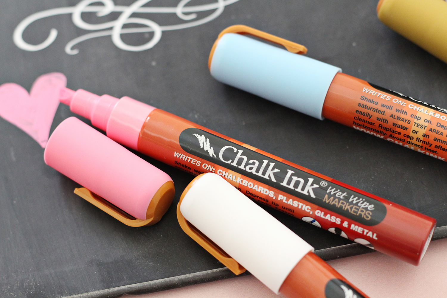 Chalk Ink Markers write on any non-porous surface