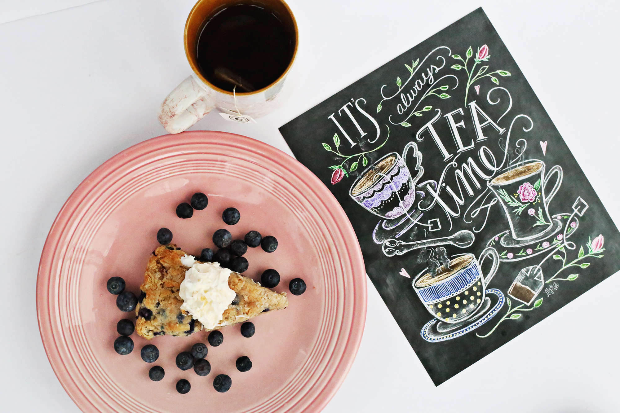 It's always tea time, especially if it's paired with blueberry scones! Get the recipe on Lily & Val Living!