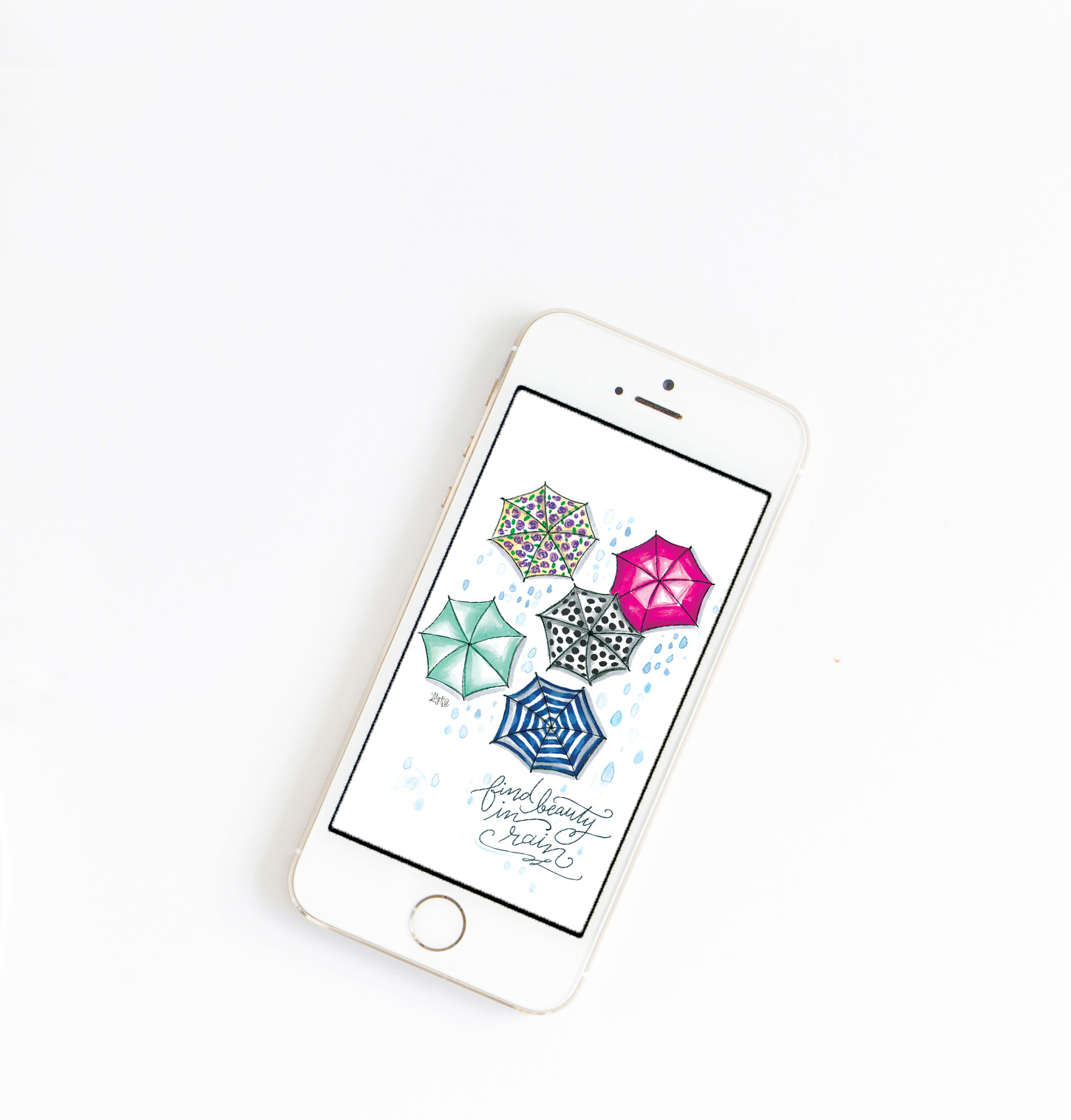 Add umbrella art to your iPhone with Lily & Val's April download!