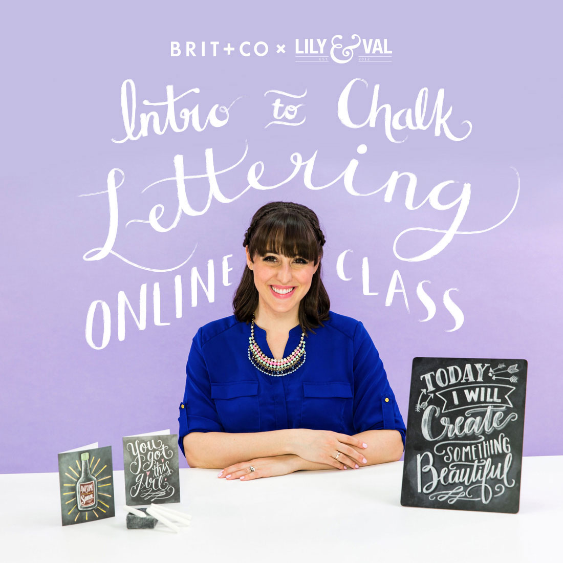 Valerie McKeehan's online chalk lettering class is now available through Brit+ Co