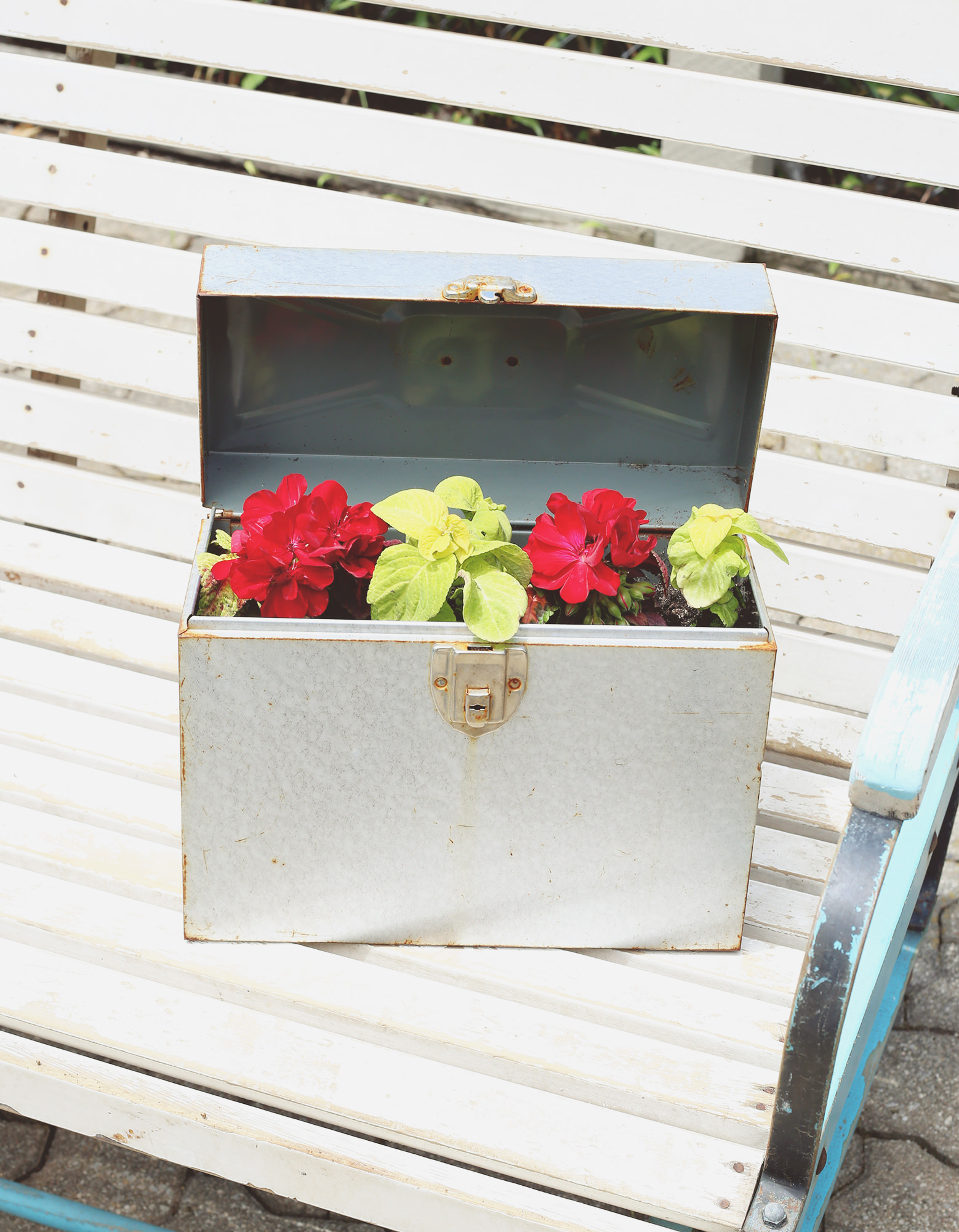 Antique finds turn into beautiful outdoor planters via Lily & Val Living