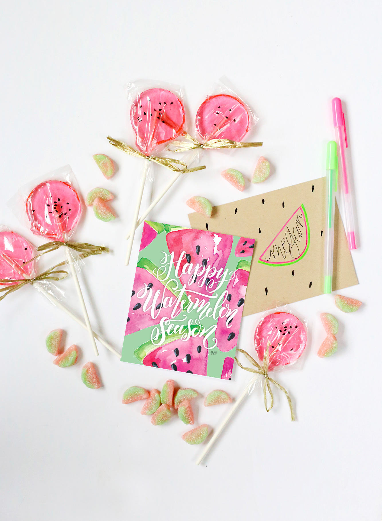 A Watermelon - themed happy mail package via Lily & Val Living - perfect summertime mail!