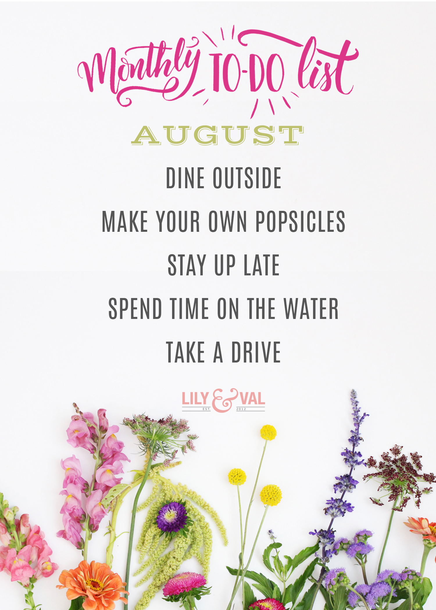 Say so long to summer with our to - do list for August!