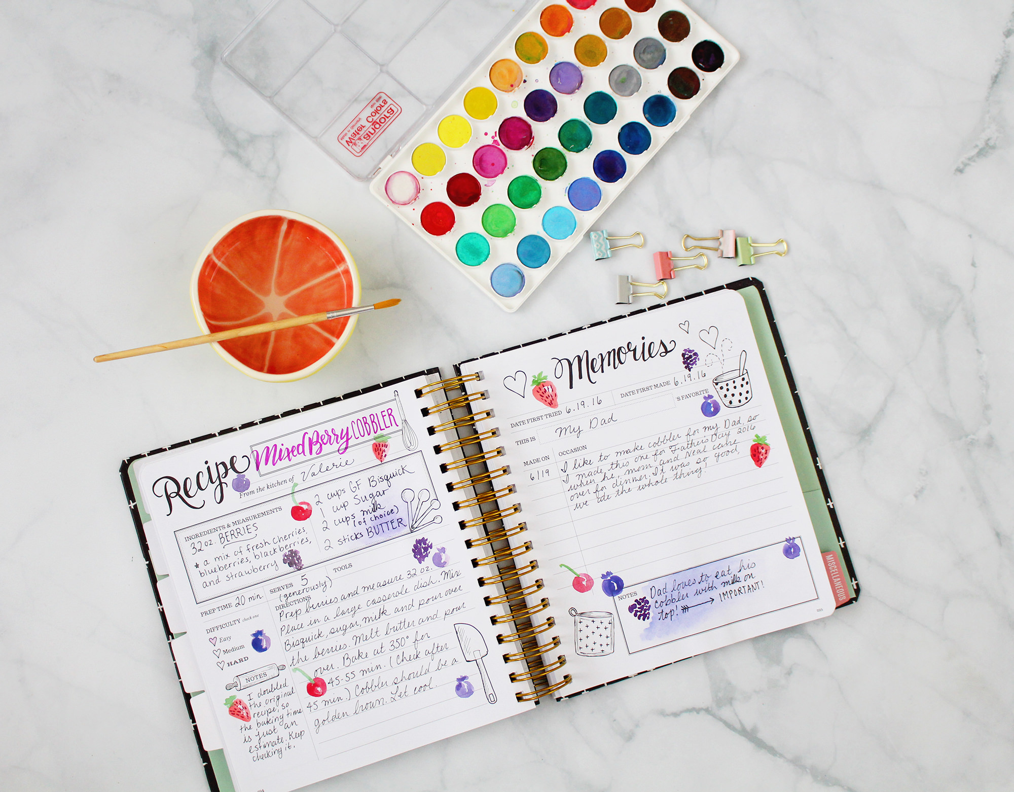 Every family recipe comes with different memories. Write them down in your Keepsake Kitchen Diary.