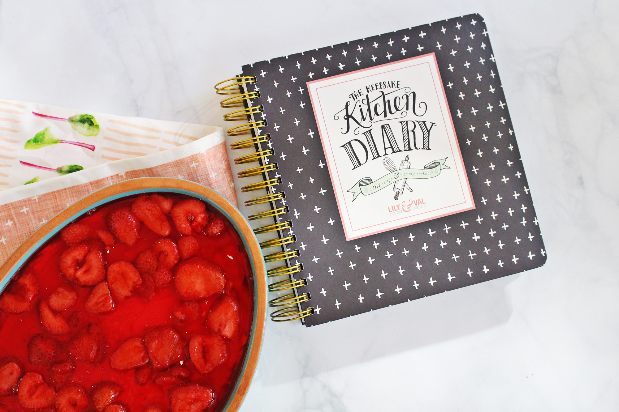 The Keepsake Kitchen Diary is perfect for recording special family recipes like this Strawberry Pretzel Dessert