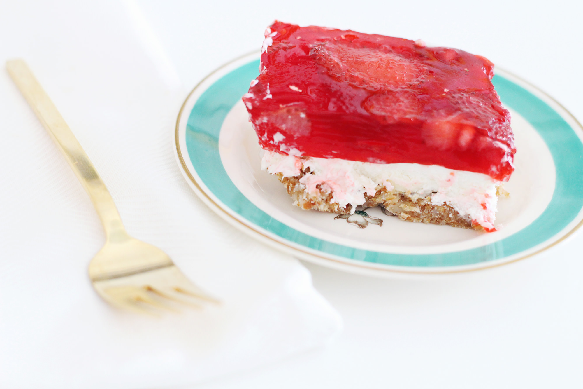 Strawberry Pretzel dessert for your next summer barbecue or picnic