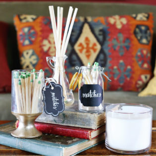 DIY Glass Matchstick Containers DIY Glass Matchstick Containers