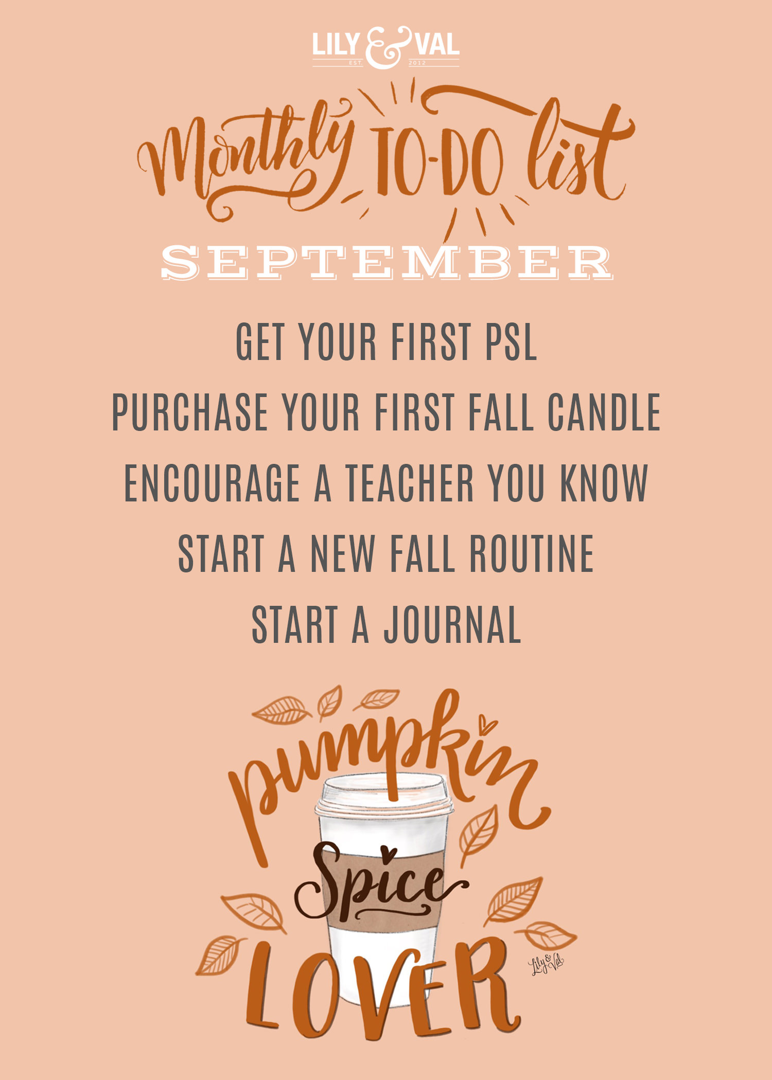 Download Lily & Val's free September to-do list to celebrate the start of Fall!