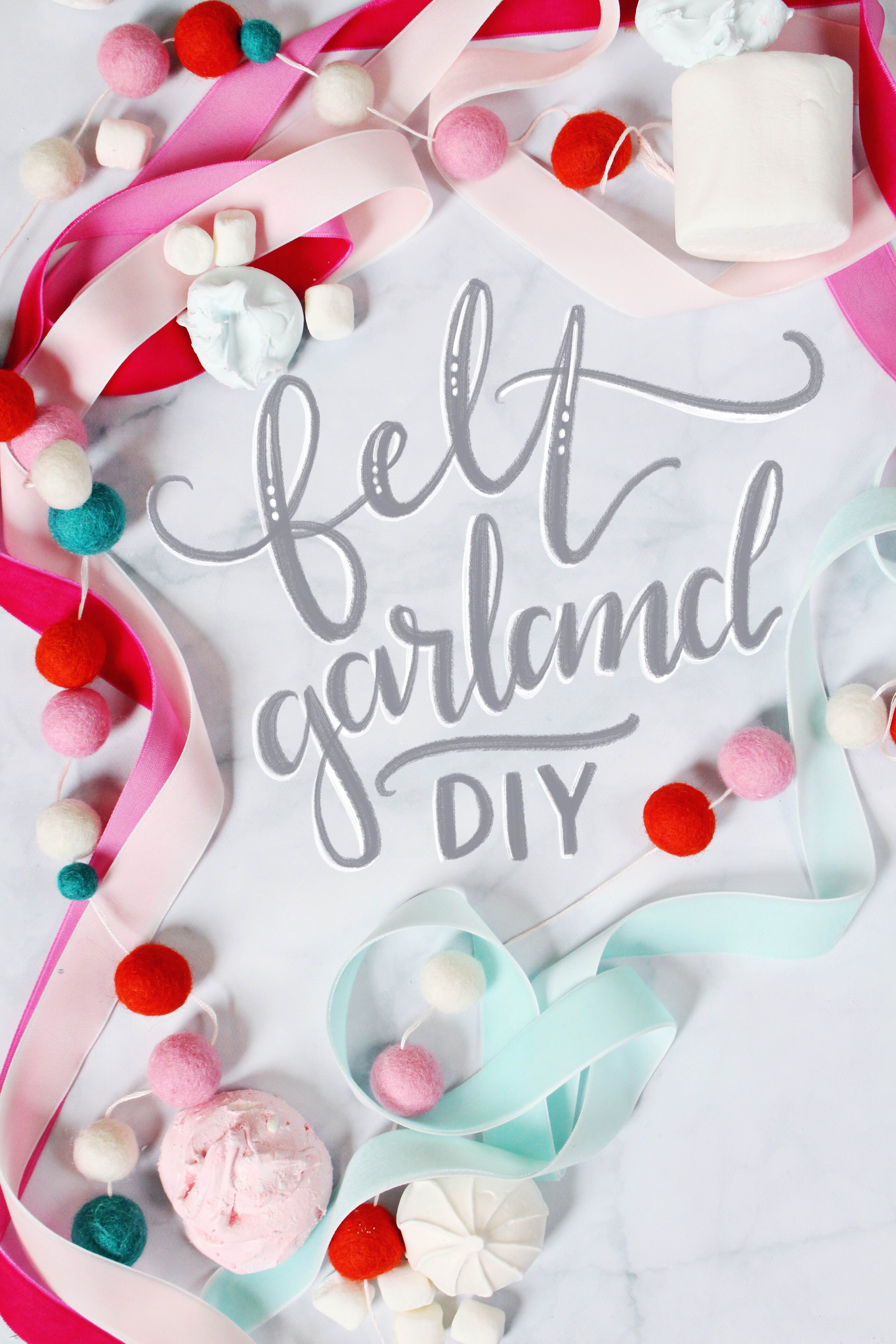 Make DIY Felt ball garlands for the holidays on Lily & Val Living