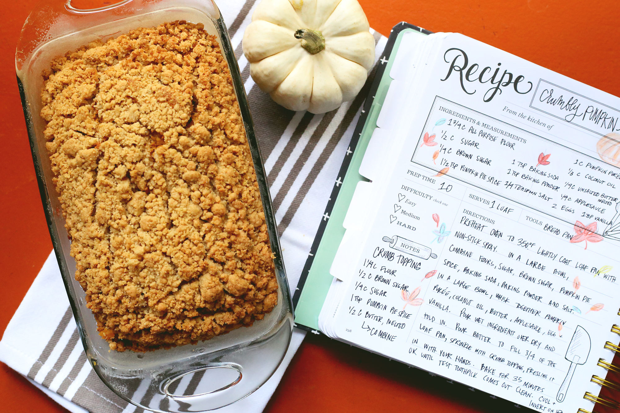 Crumbly Pumpkin Bread Recipe via Lily & Val Living // Healthy Fall Dessert Recipe