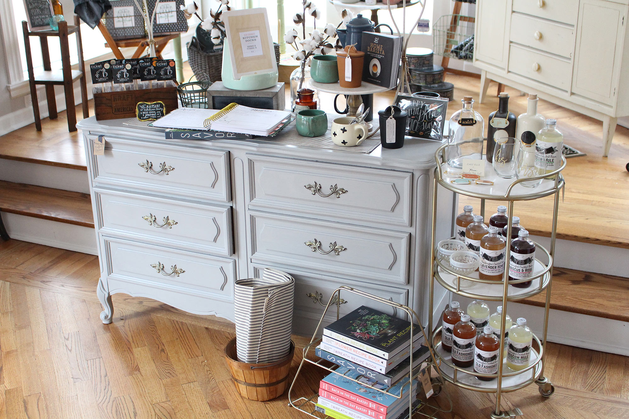 Bar Cart Section at the Lily & Val Flagship store