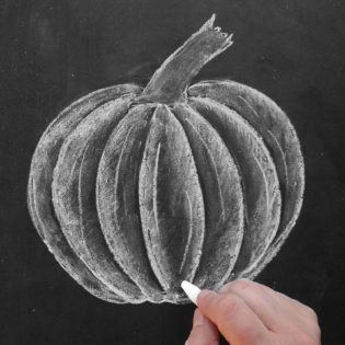 How to Draw a Chalk Pumpkin How to Draw a Chalk Pumpkin
