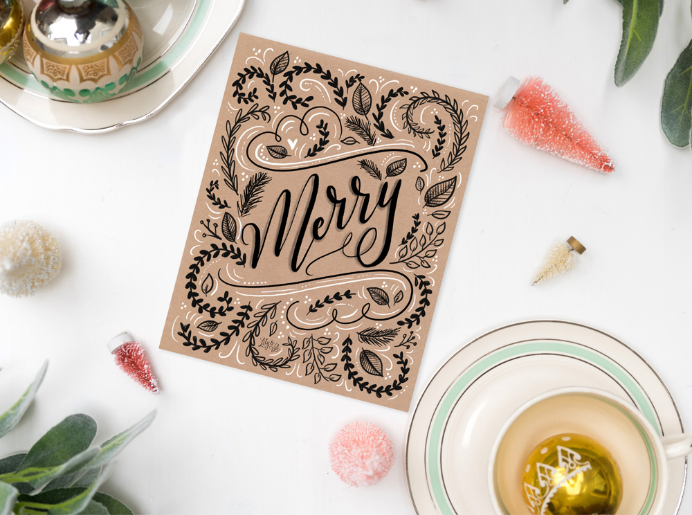 Free hand lettered kraft art download from Lily & Val