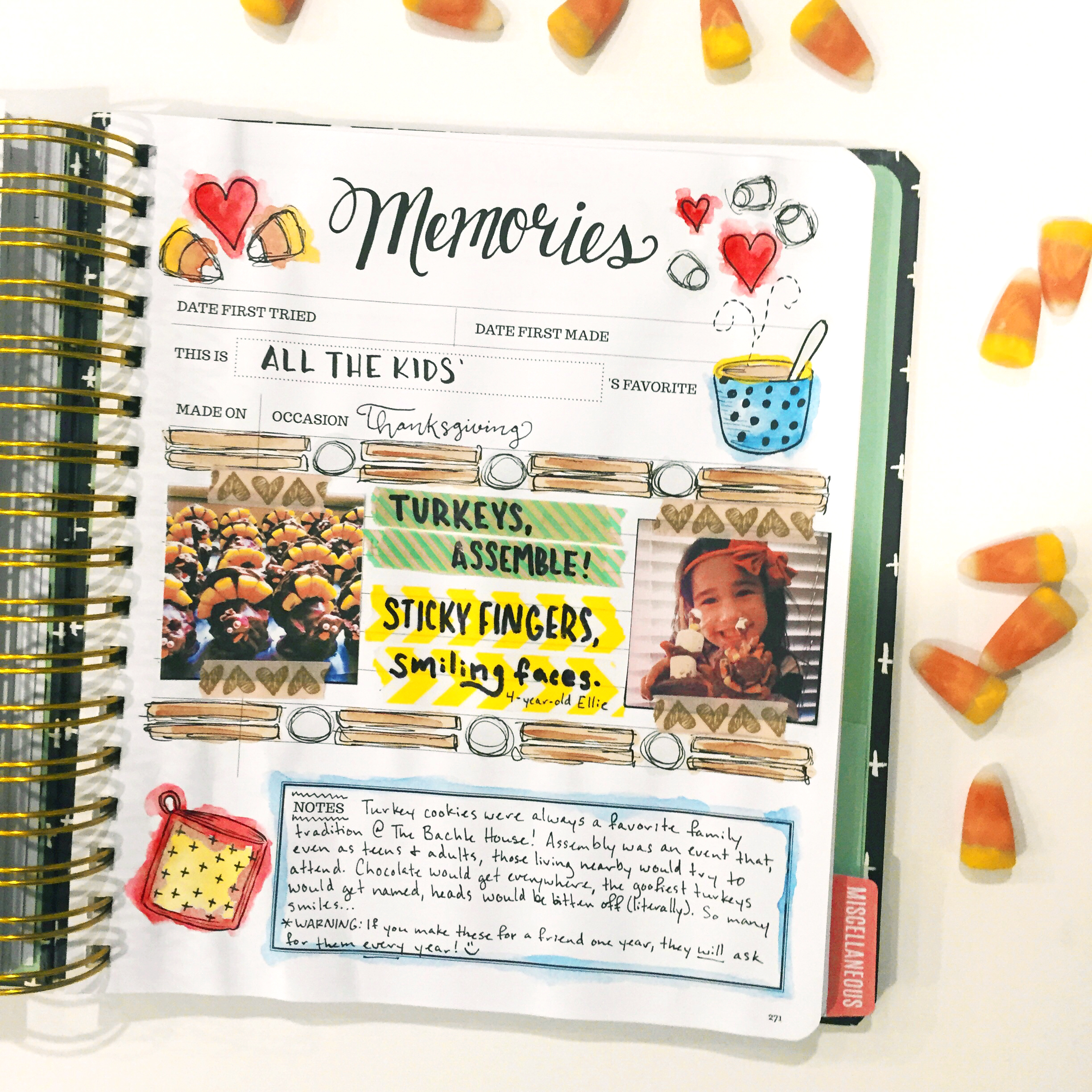 Memories are kept inside the pages of the Keepsake Kitchen Diary - the first recipe keeper combined with a journal