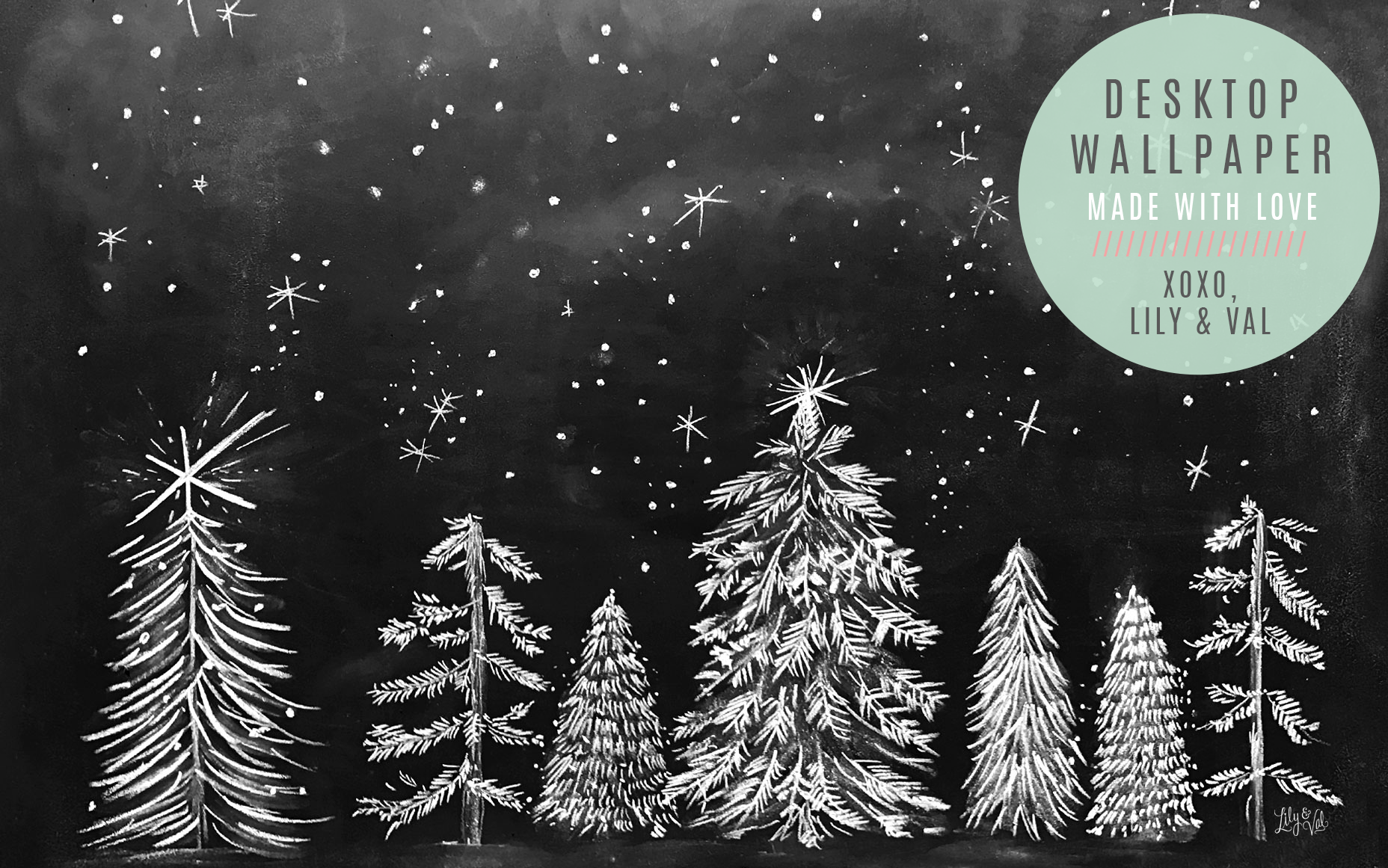 FREE December Desktop & iPhone Wallpaper - Lily & Val Living