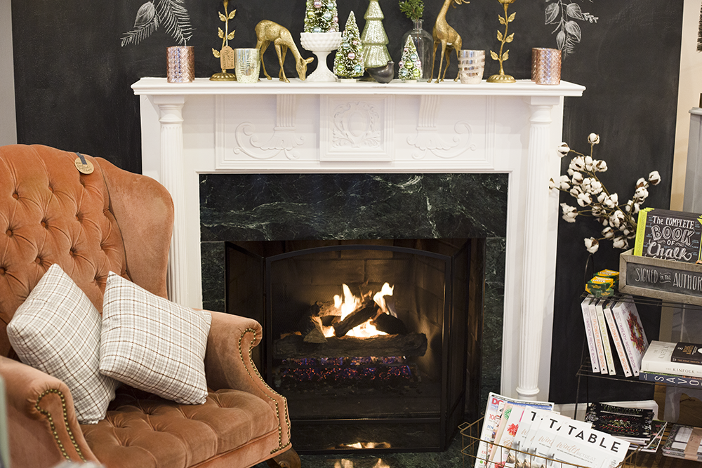 The fireplace in the Lily & Val Flagship Store works! So cozy.