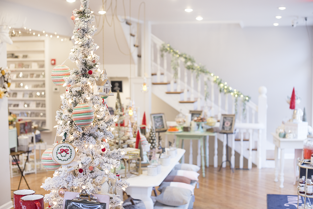 The Lily & Val Flagship Store in Pittsburgh decorated for the holidays