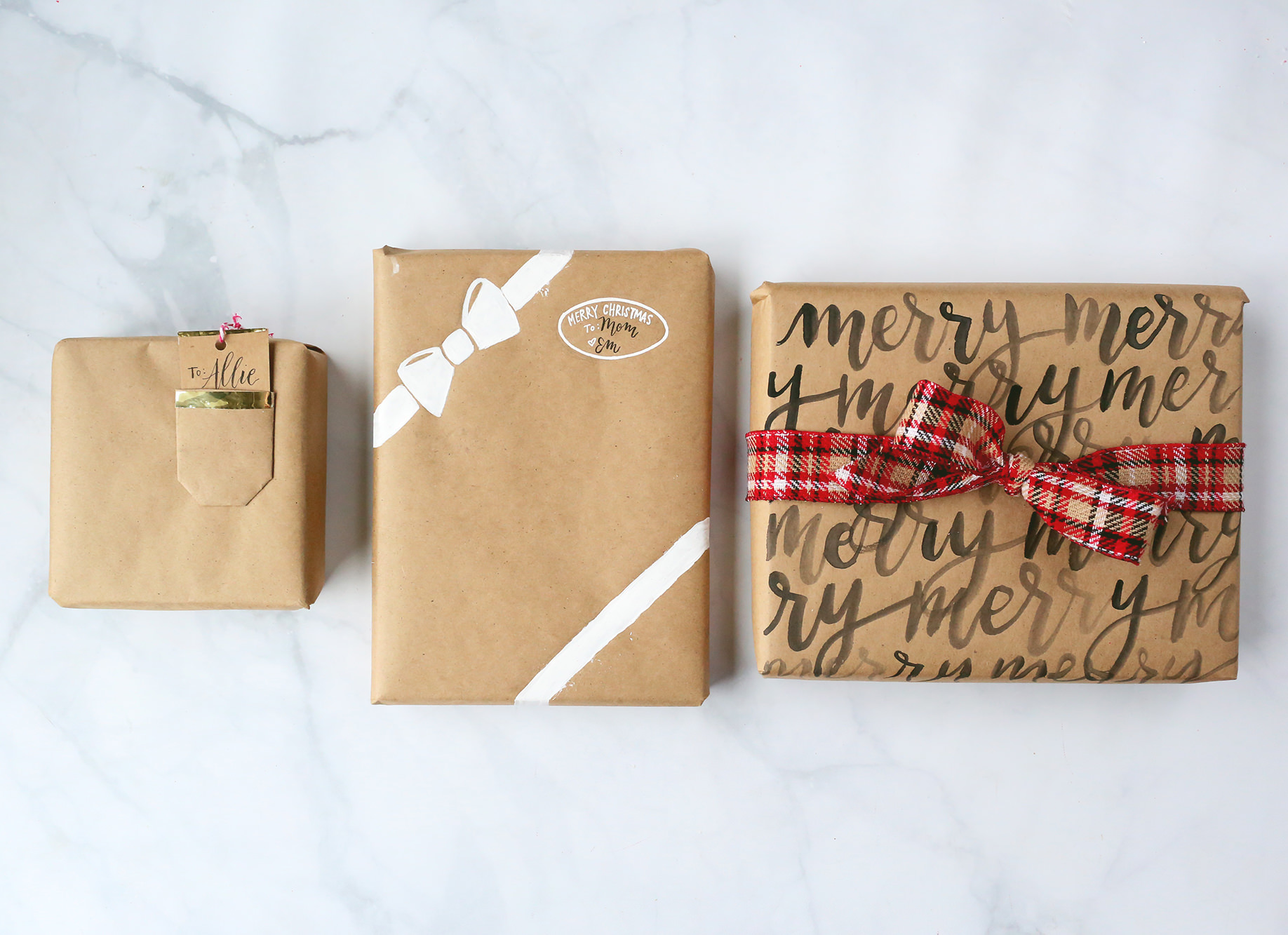 Christmas Wrapping Ideas for Brown Paper