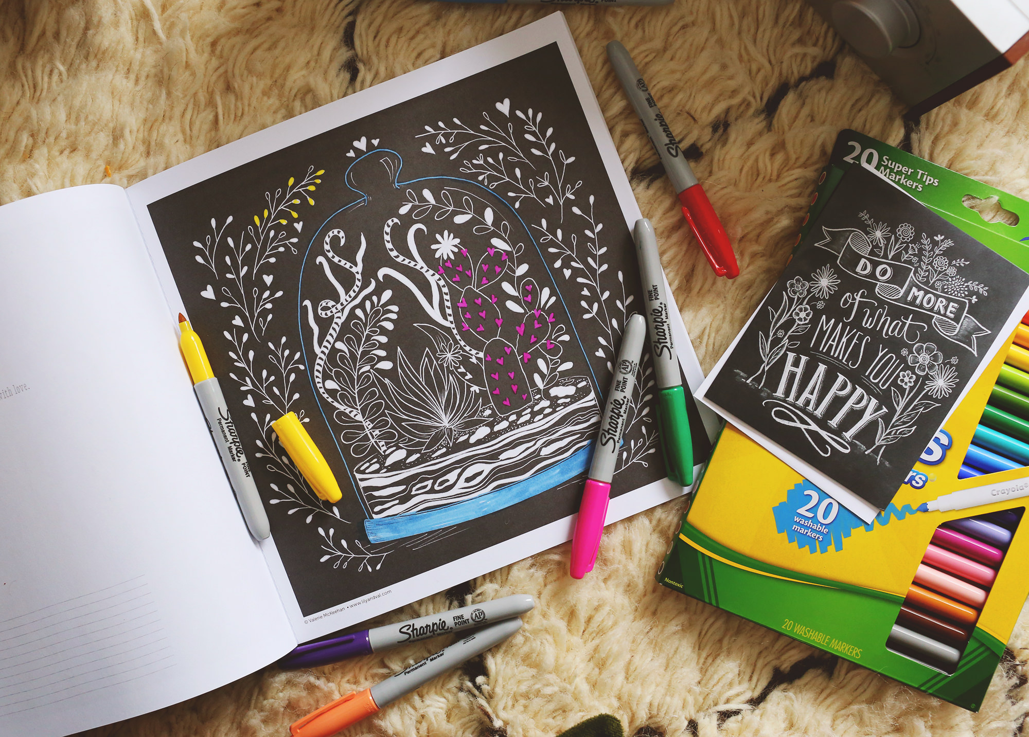 Spend a cozy day in with our coloring book, your favorite candle and a good record! Lily & Val Living