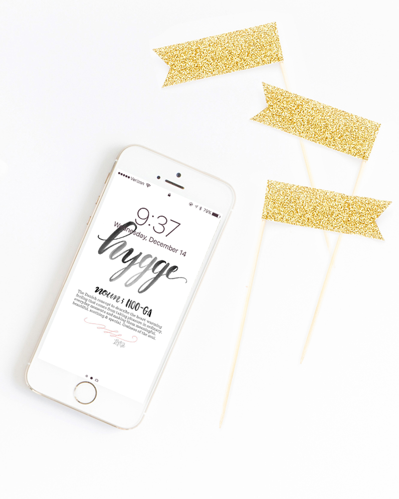 Free iphone wallpaper download for January 2017, hand lettered by Valerie McKeehan