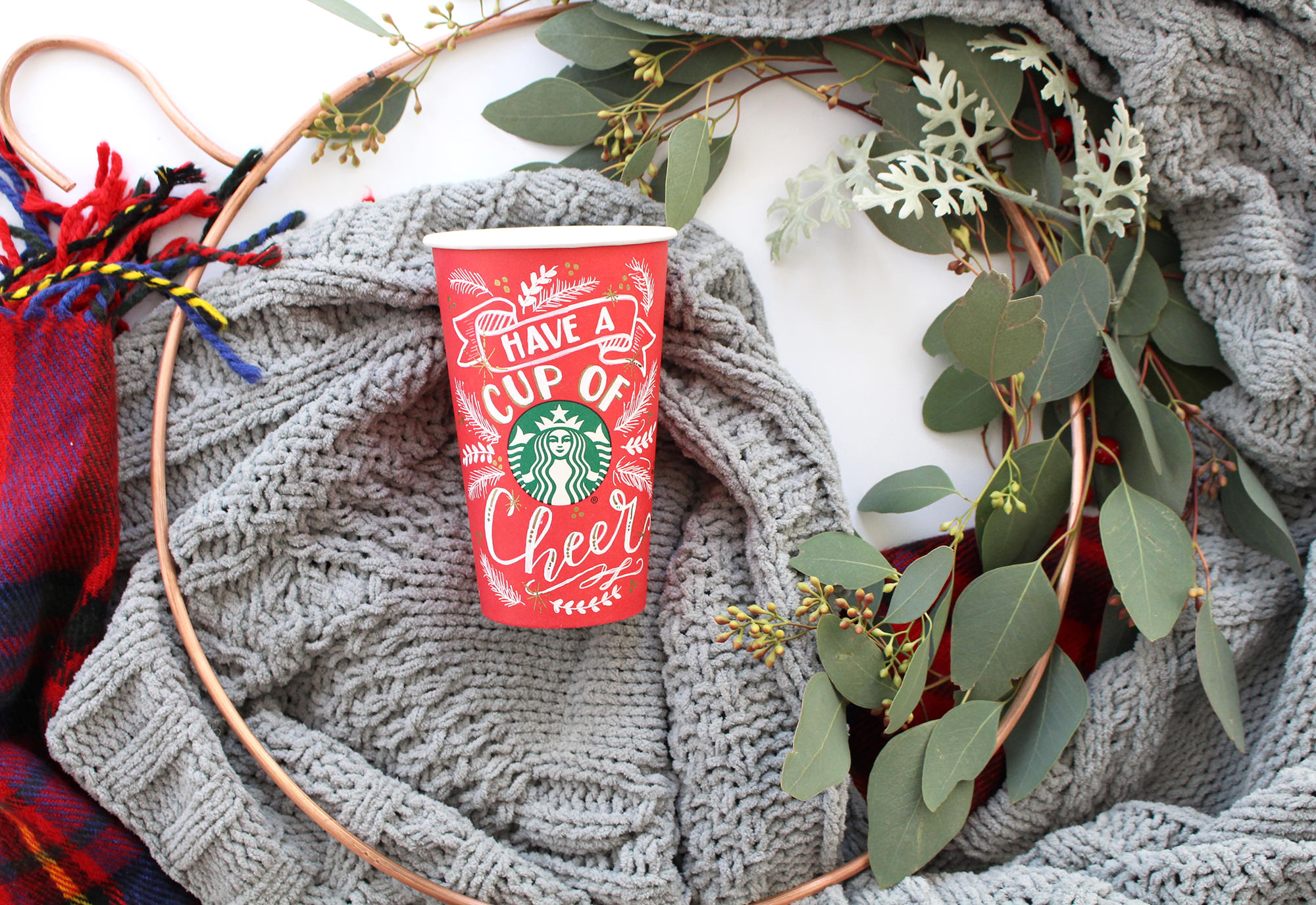 Starbucks Red Cup Art by Valerie McKeehan of Lily & Val. Have a cup of cheer!