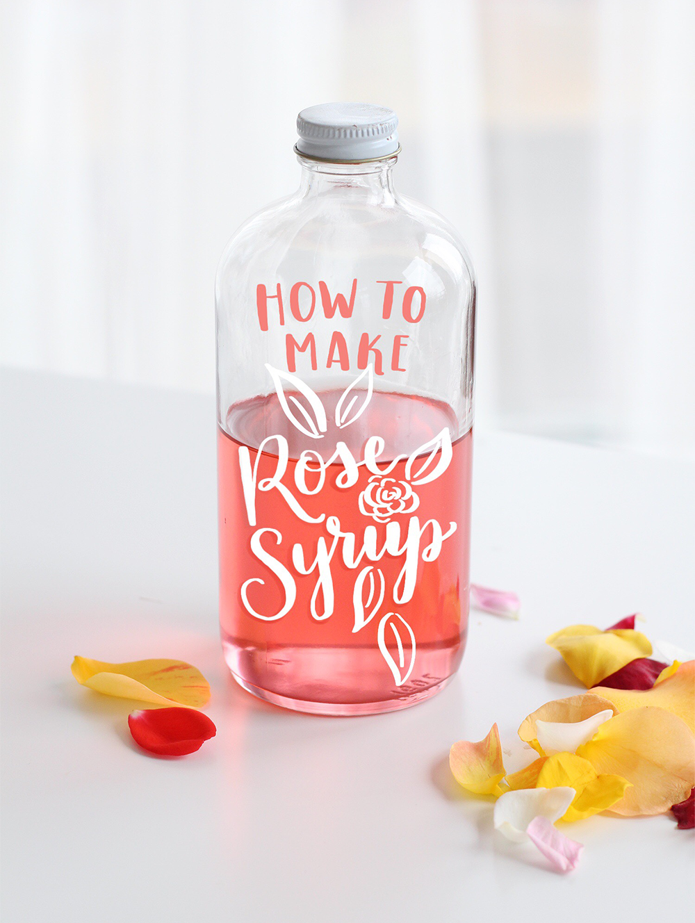 How to make a homemade rose simple syrup on Lily & Val Living