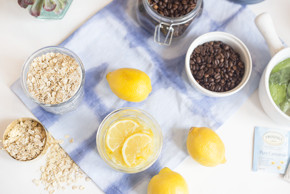 Need to recharge? Try these four at-home spa remedies including a coffee scrub, lemon foot scrub, oatmeal and milk bath, and herb steam facial to recharge. Click through for the recipes!