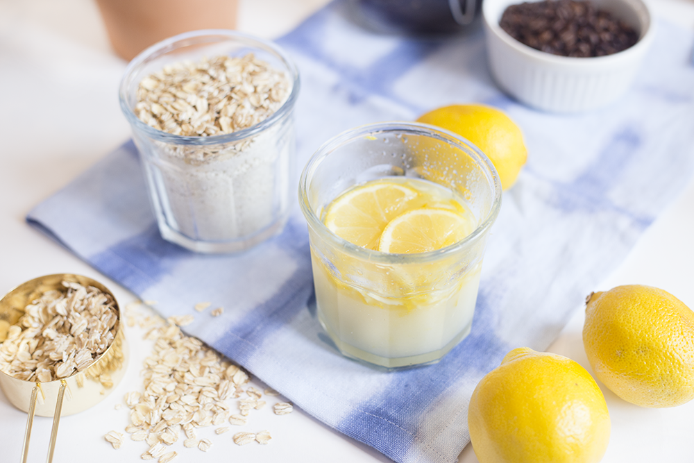 Need to recharge? Try these four at-home spa remedies including a coffee scrub, lemon foot scrub, oatmeal and milk bath, and herb steam facial to recharge. Click through for the recipes!