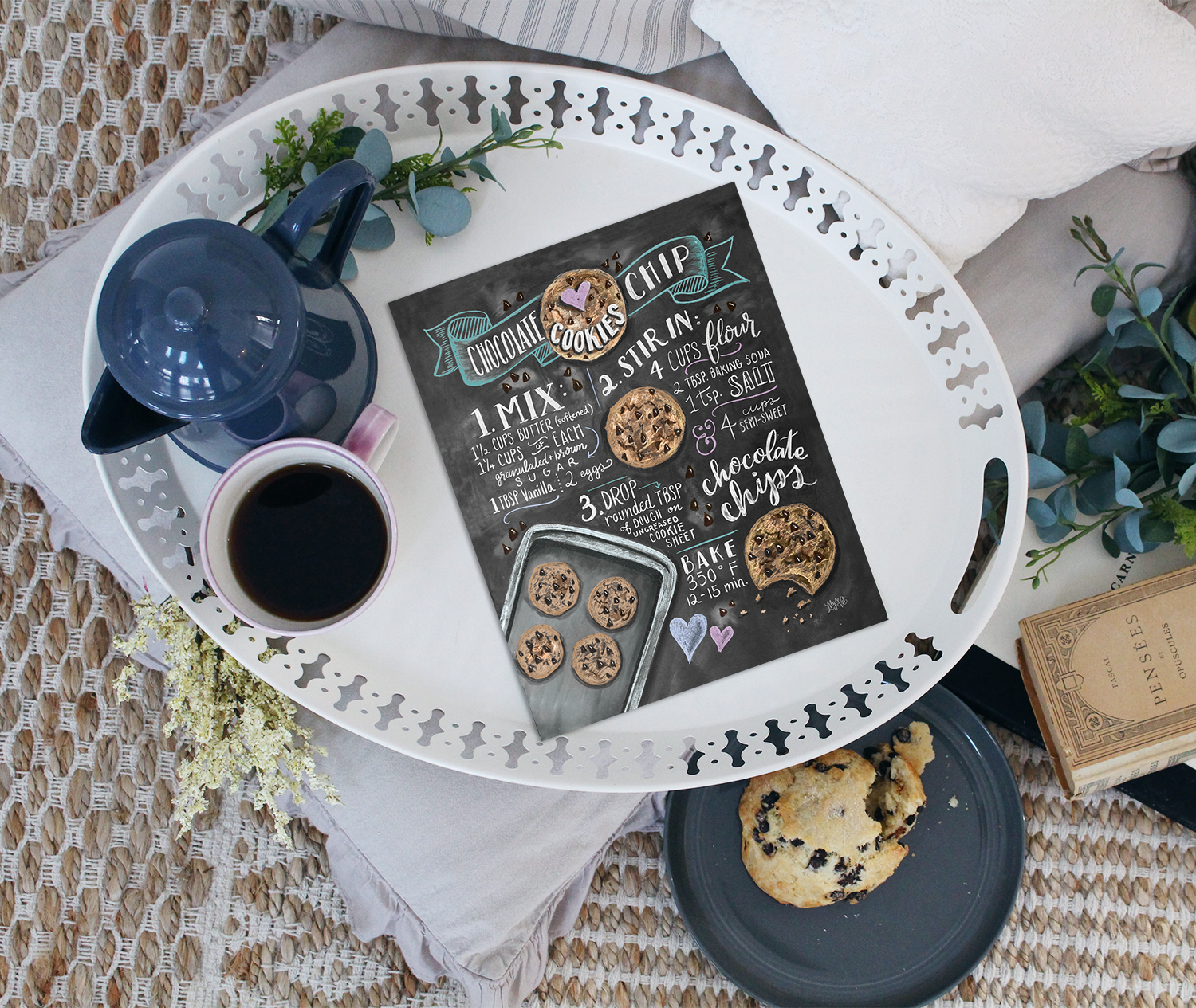 Chocolate Chip Cookie Recipe | chalk art print