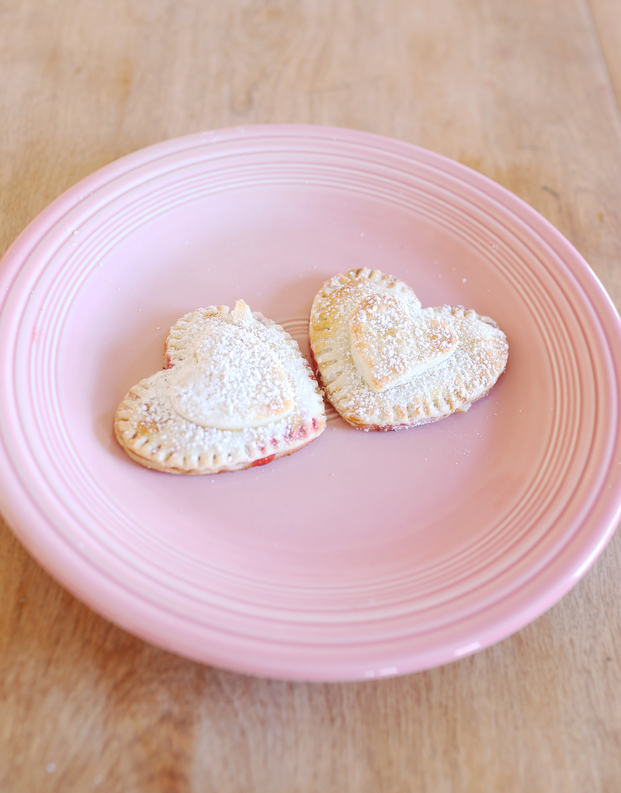 Galentine's Dessert Idea: Mini heart Strawberry pies on Lily & Val Living