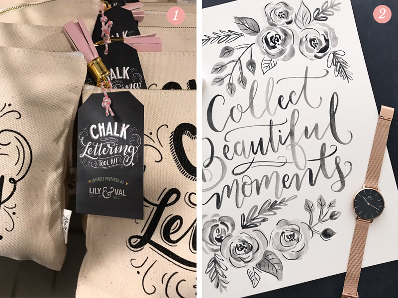 Lily & Val Pretty Ordinary Blog #44 presents the Chalk Lettering Tool Kits and a hand lettered inspirational saying with a Daniel Wellington watch