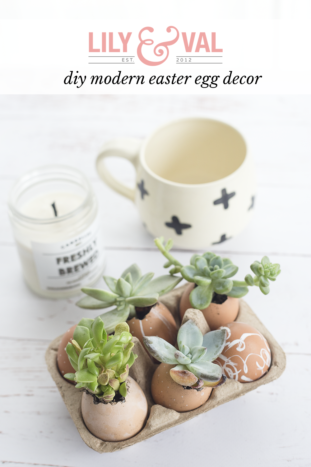 modern easter decor | diy easter decor | easter egg planters