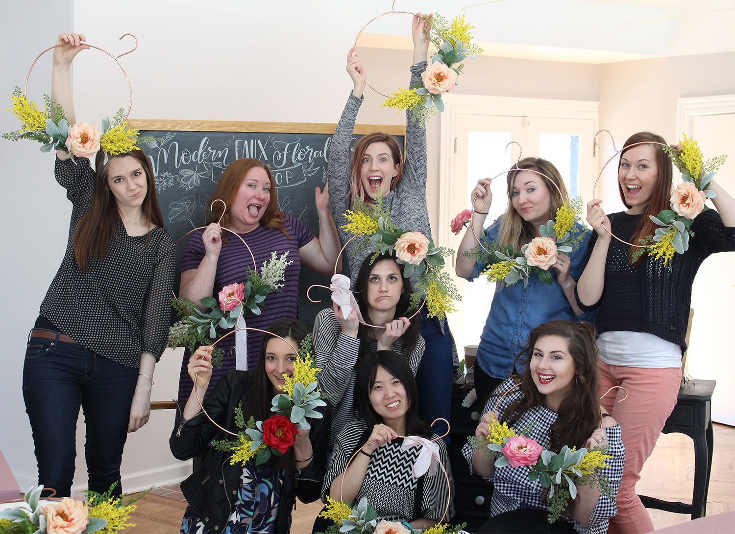 Modern Spring Faux Floral Wreath Workshop held in Pittsburgh at the Lily & Val Flagship Store