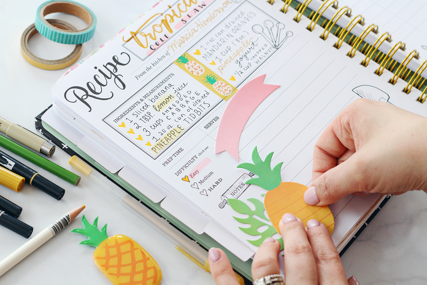 The Keepsake Kitchen Diary™ - Whimsical Lemons  Recipe book design, Recipe  book diy, Scrapbook recipe book