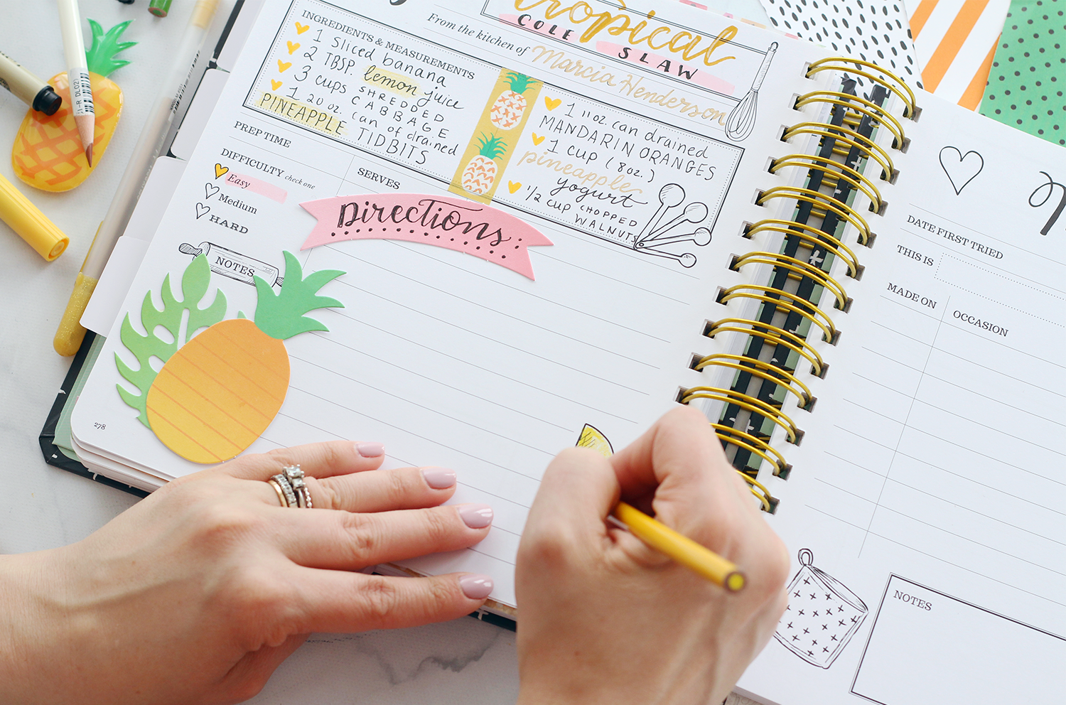 The Keepsake Kitchen Diary allows you to record recipes and memories in meaningful ways. 