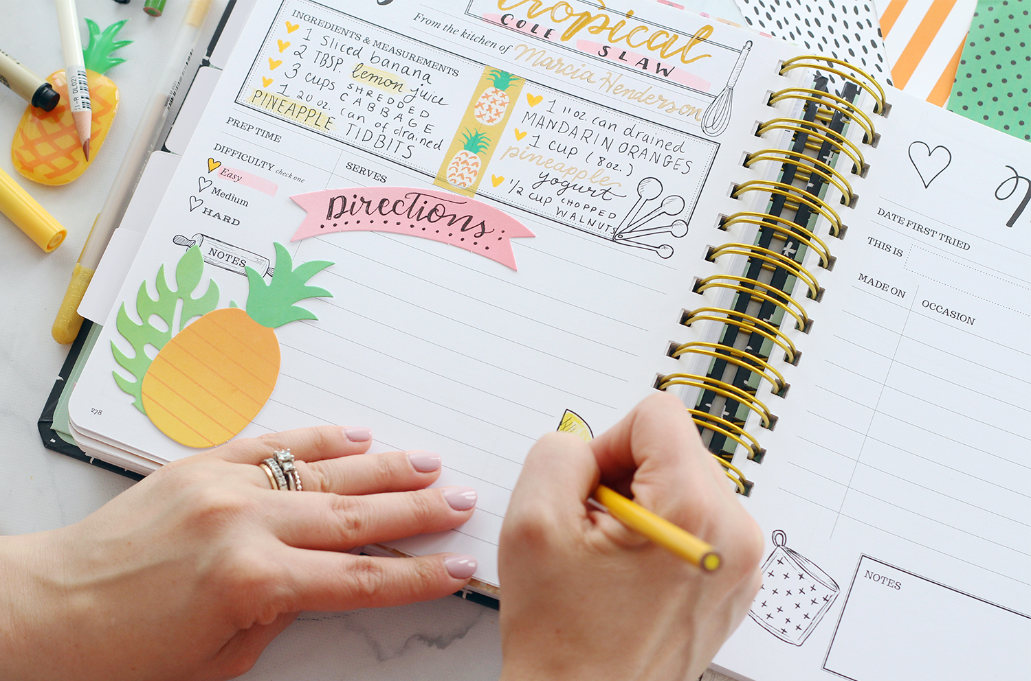 The Keepsake Kitchen Diary™ - Whimsical Lemons  Recipe book design, Recipe  book diy, Scrapbook recipe book