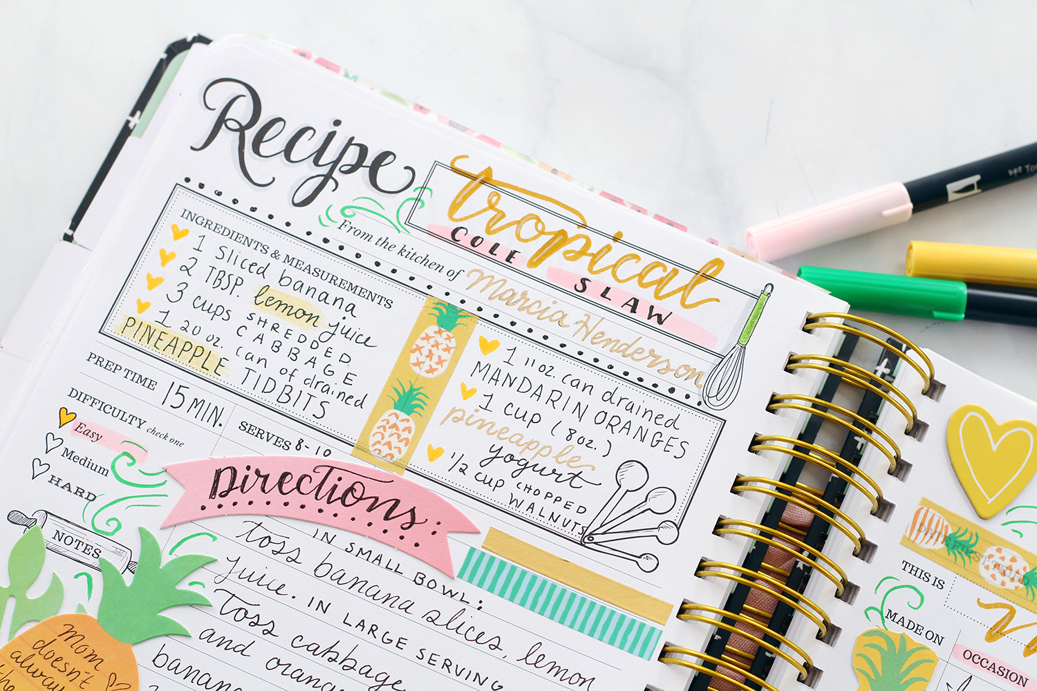 The Keepsake Kitchen Diary™ - Whimsical Lemons  Recipe book design, Recipe  book diy, Scrapbook recipe book